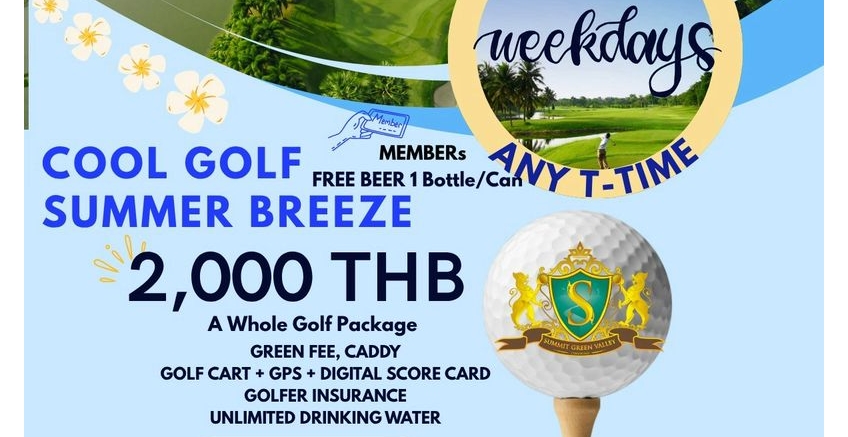 Summer Breeze 2,000 Baht Package 18 Holes For All Thais & Expats