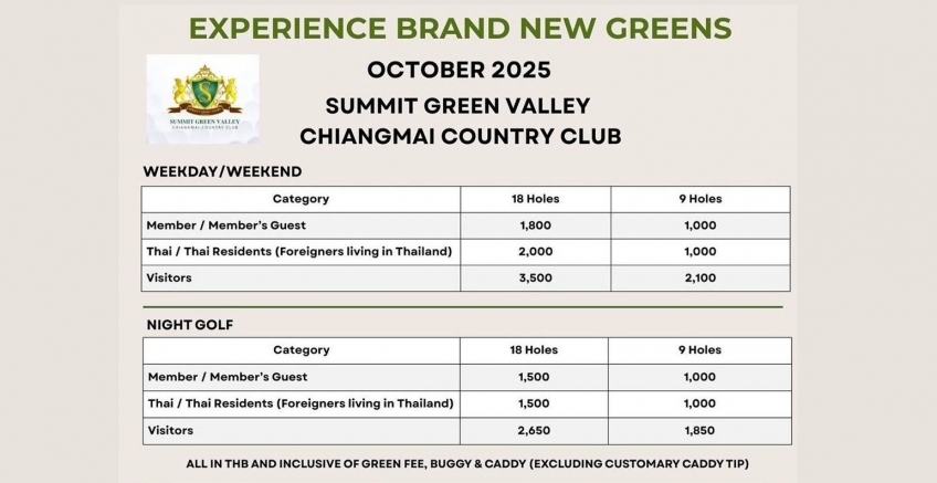 Experience Brand New Greens this October!